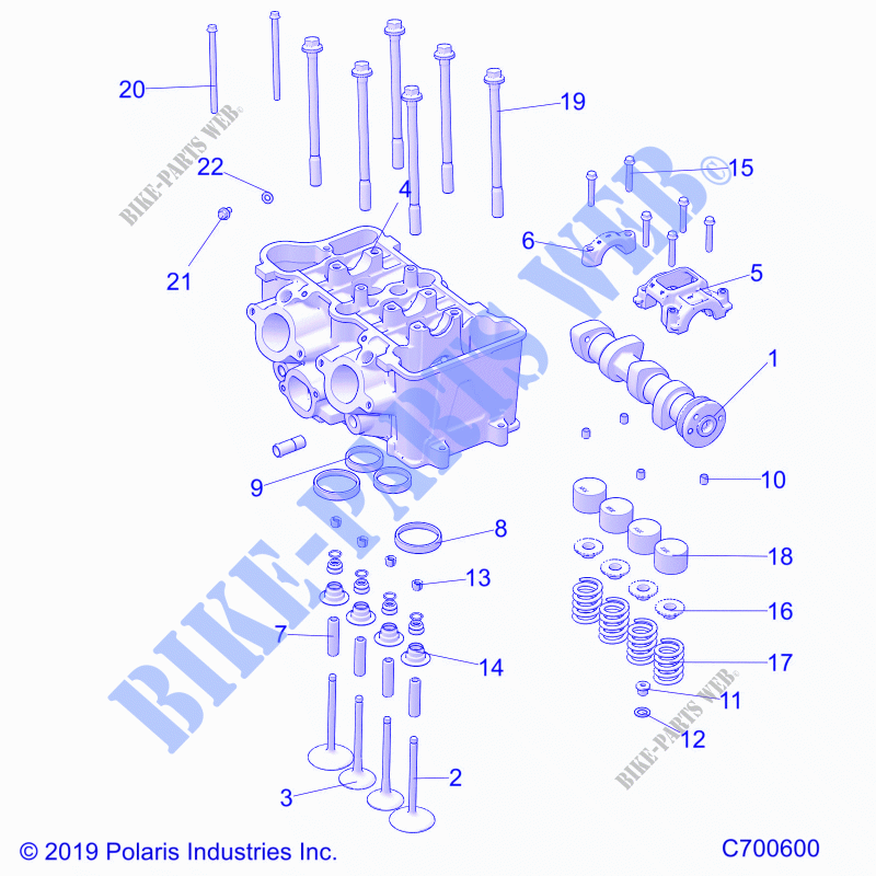 ENGINE, CYLINDER HEAD AND VÃLVULAS   R21T6A99A1/B1 (C700600) para Polaris RANGER CREW 1000 2021
